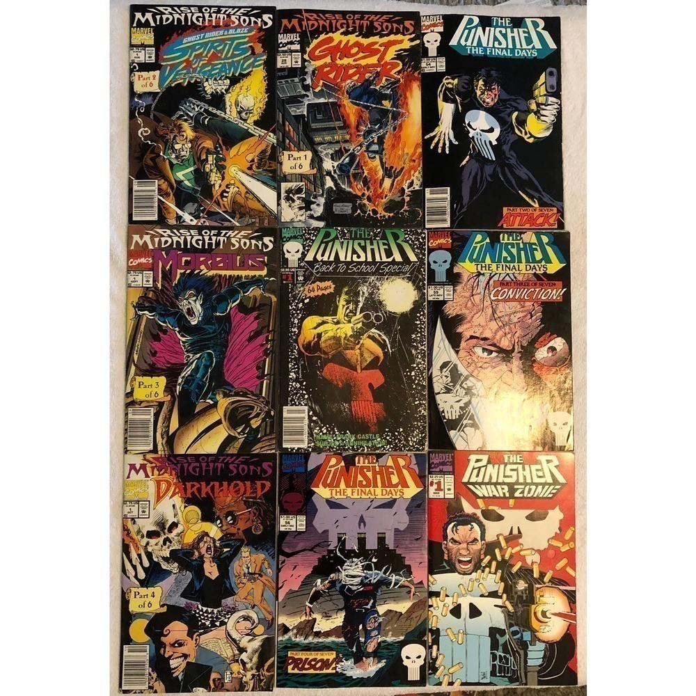 MARVEL COMICS LOT 05 THE PUNISHER and 04 RISE OF THE MIDNIGHT SONS LOT 9